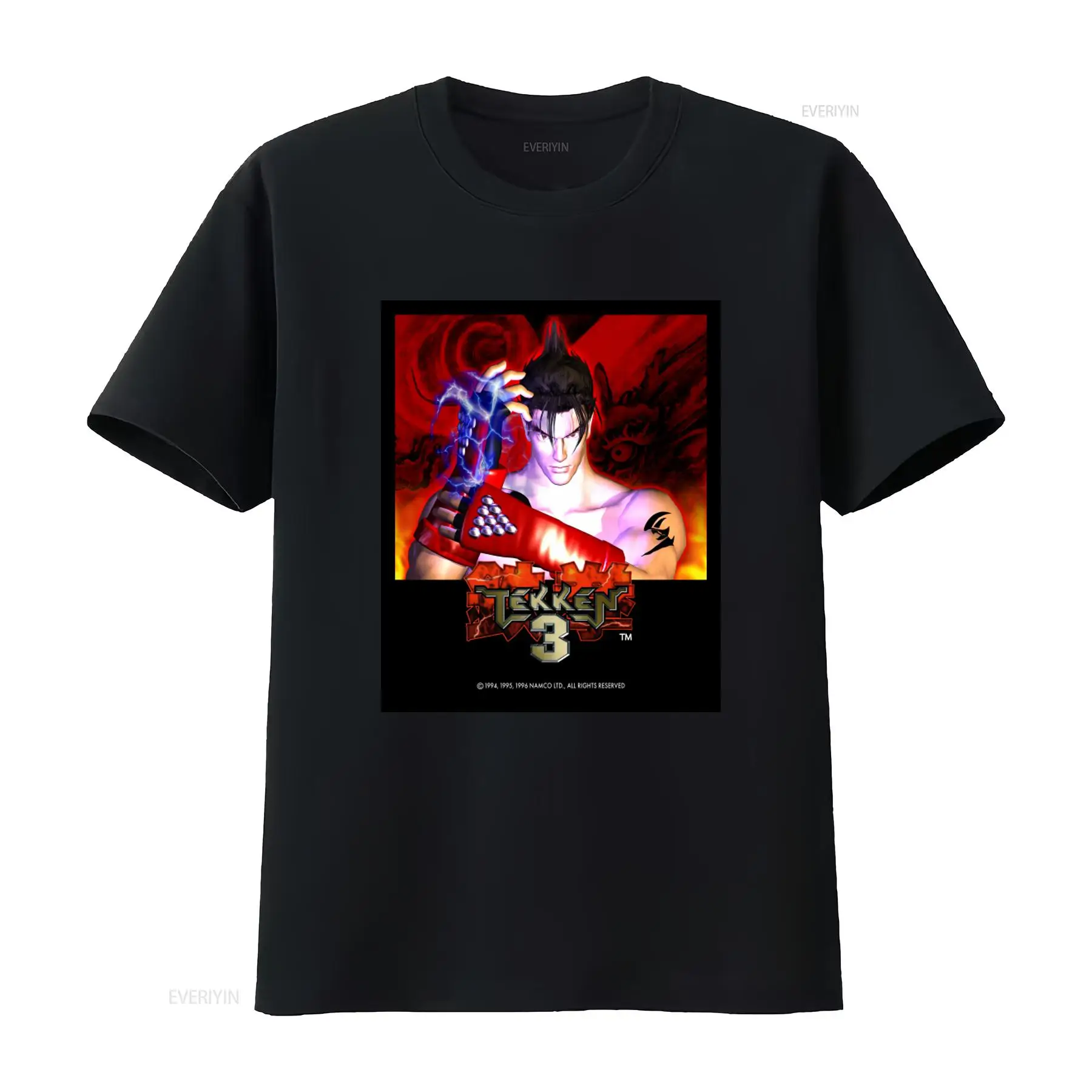 Retro Gaming Shirt - เสื้อยืดพิมพ์ลายวิดีโอเกมวินเทจ Tekken 3 สำหรับผู้ชาย ไซส์ L