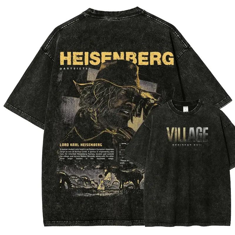 Retro Gaming Aesthetic - เสื้อยืดพิมพ์ลายเกม Resident Evil Karl Heisenberg สำหรับผู้ชายและผู้หญิง