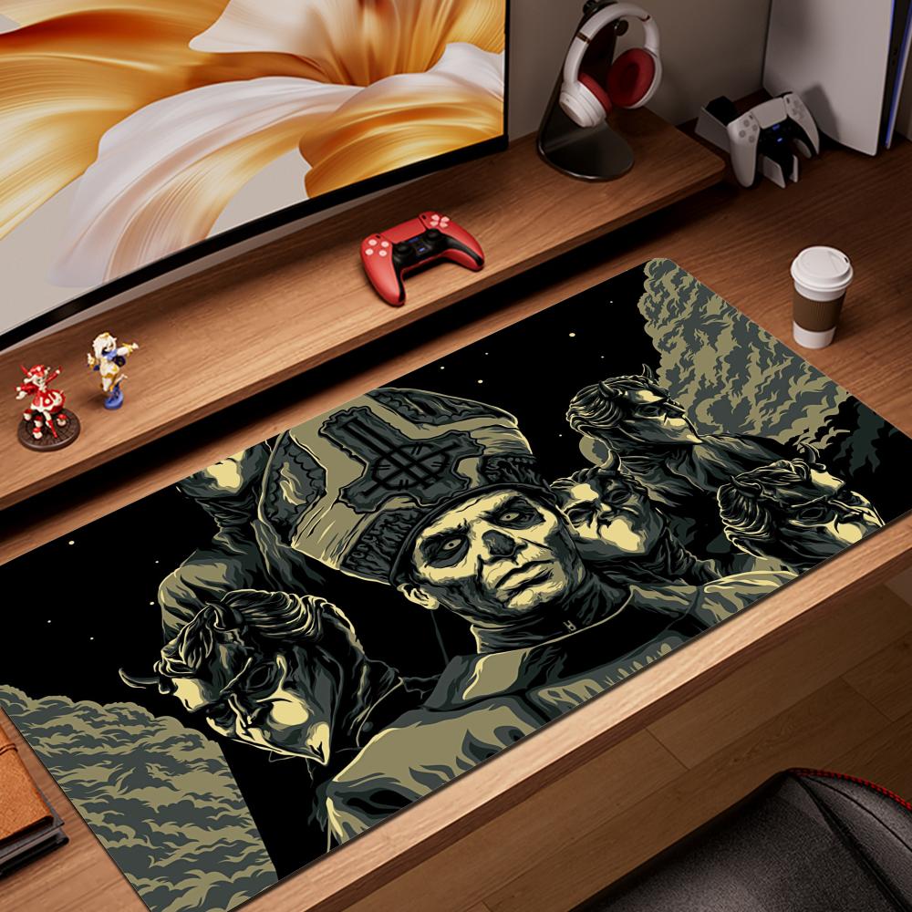 Retro Gaming Art - แผ่นรองเม้าส์ลาย Ghost เฮฟวี่เมทัลแผ่นรองเมาส์และคีย์บอร์ดคอมพิวเตอร์สำหรับเล่นเกมขนาดใหญ่
