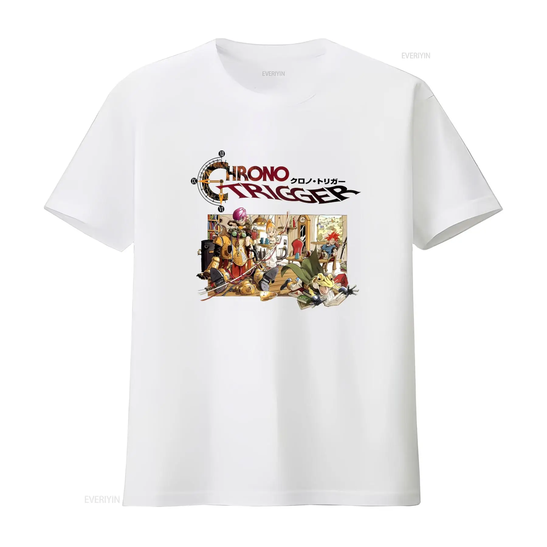 Retro Gaming Shirt - โครโนทริกเกอร์วิดีโอเกมโลโก้เสื้อยืดไซส์ S 5XL ดีไซน์เกมย้อนยุค เสื้อผ้าดีไซเนอร์สไตล์วินเทจสำหรับผู้ชาย