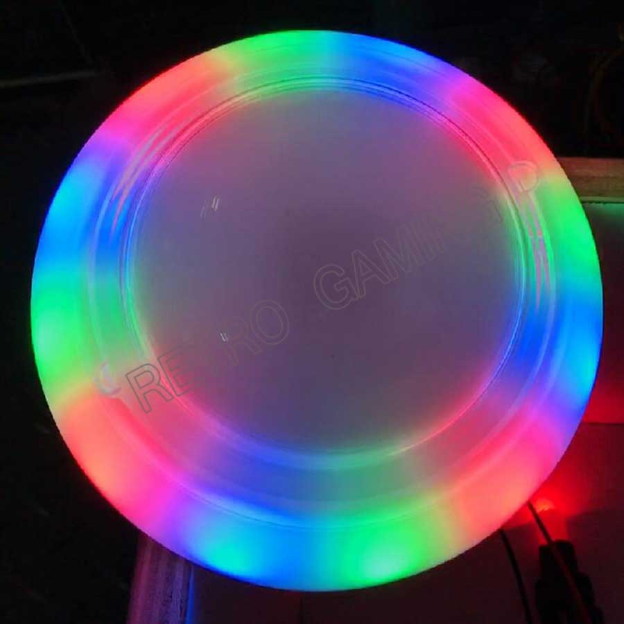 Retro Gaming Shop - 120Mmจัมโบ้RGBเปลี่ยนสีIlluminated Arcadeปุ่มLEDกระพริบสีสันPushปุ่มสำหรับเกมอาเขตเครื่อง