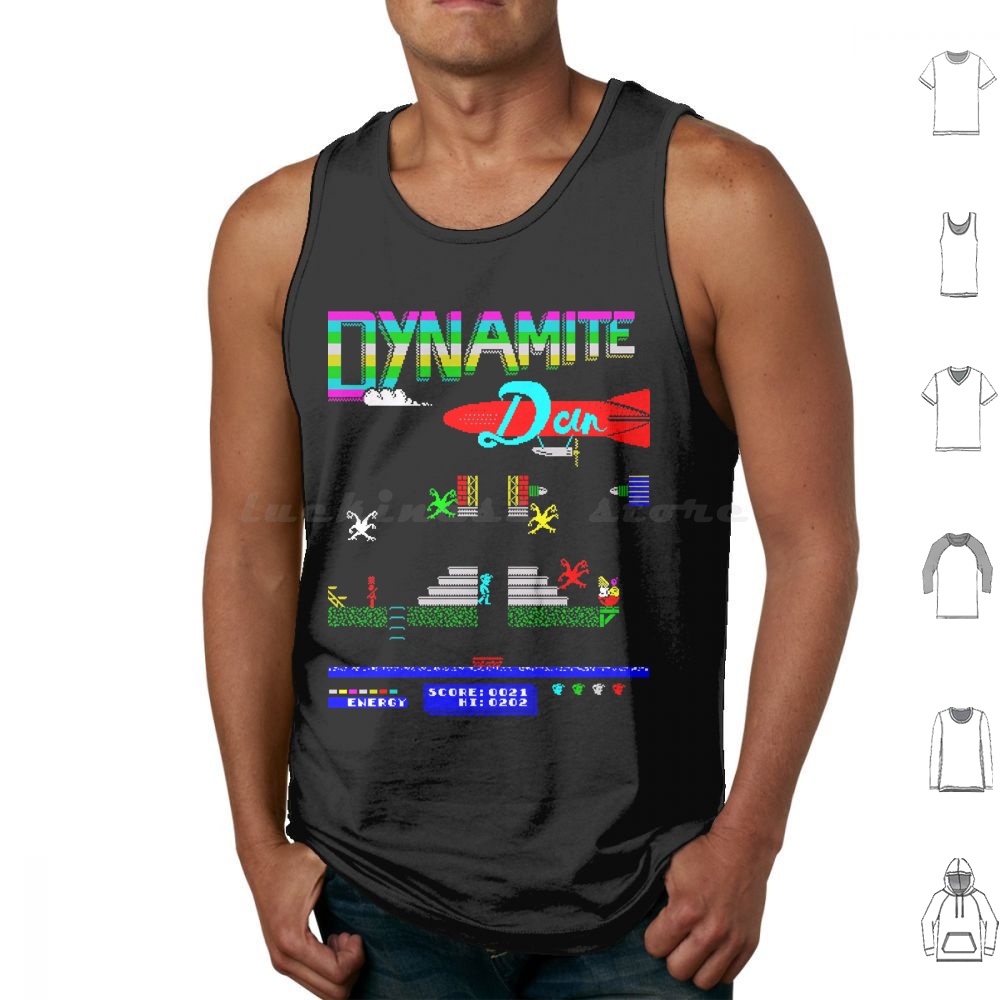 Retro Gaming Juegos - เสื้อกล้ามพิมพ์ลายวิดีโอเกม Mod.10 Arcade Dynamite Dan ผ้าฝ้าย