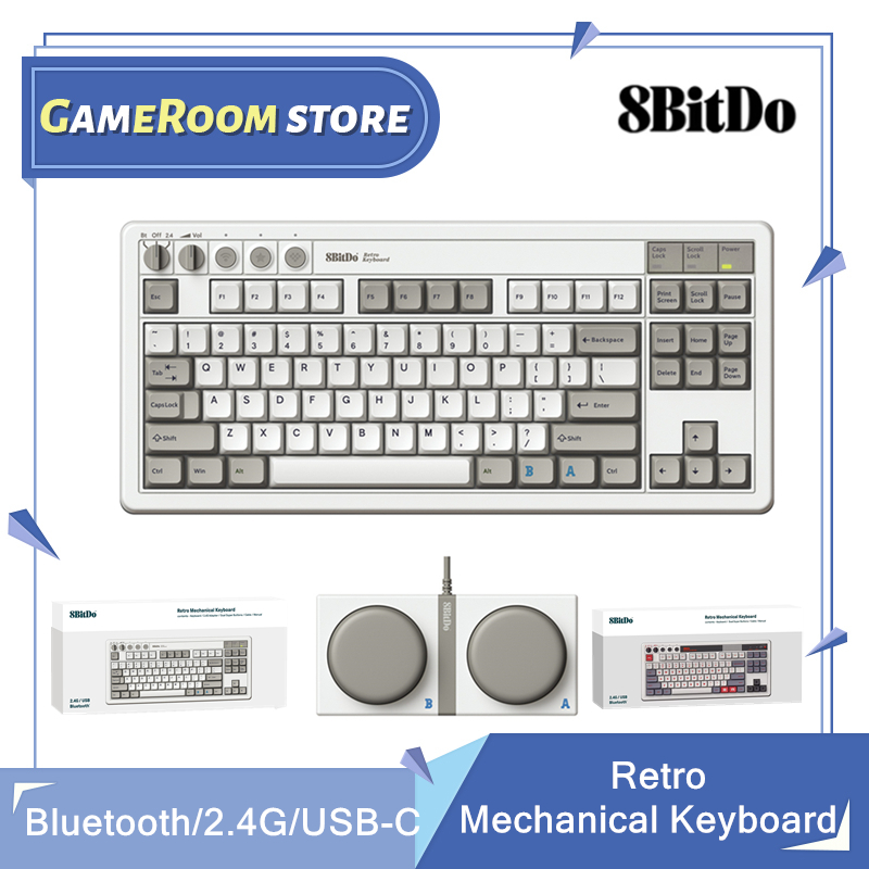 Retro Gaming For Windows - 8Bitdo Retro Mechanical Keyboard, Bluetooth/2.4G/USB-C Hot