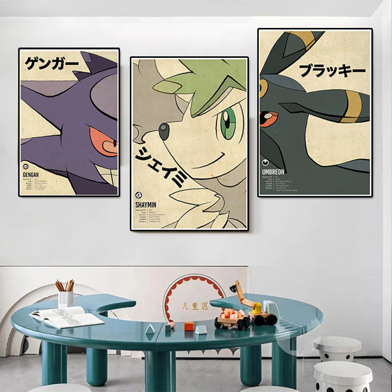 Vintage Pokemon อะนิเมะผ้าใบภา - Retro Gaming Art บทวิจารณ์และราคา