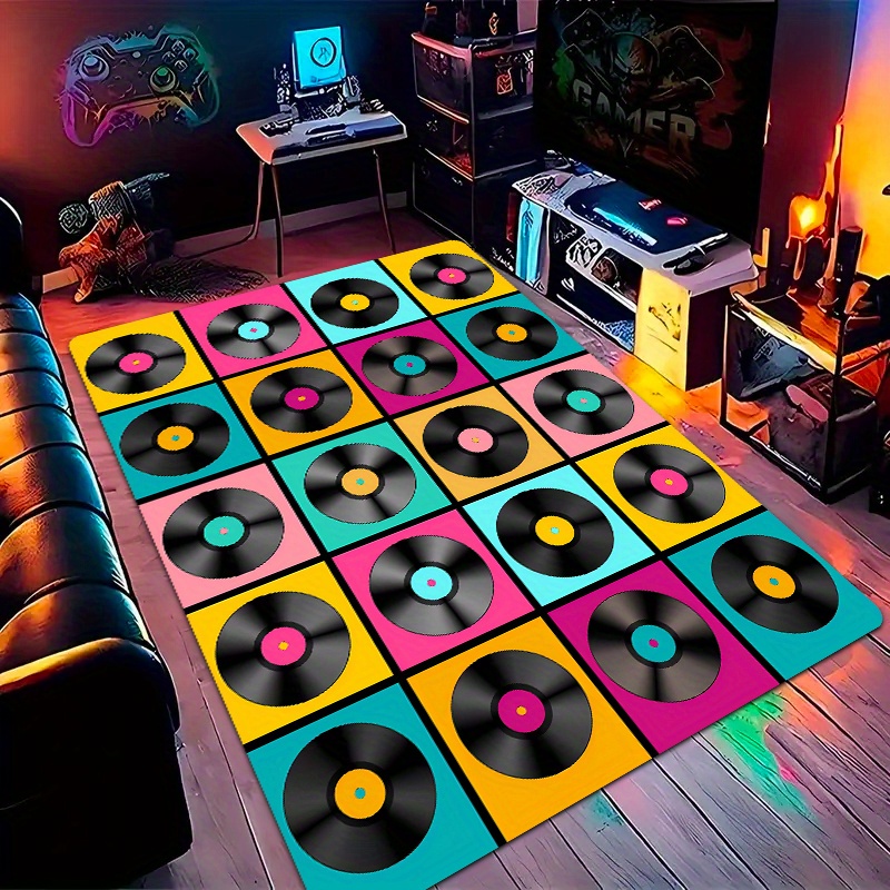 พรมลายแผ่นเสียงไวนิลสไตล์เรโทร - Retro Gaming Lounge บทวิจารณ์และราคา
