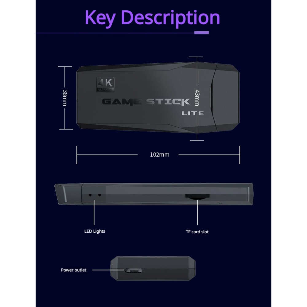 เครื่องเล่นเกมพกพา 4K Retro Ga - Retro Gaming Joystick บทวิจารณ์และราคา