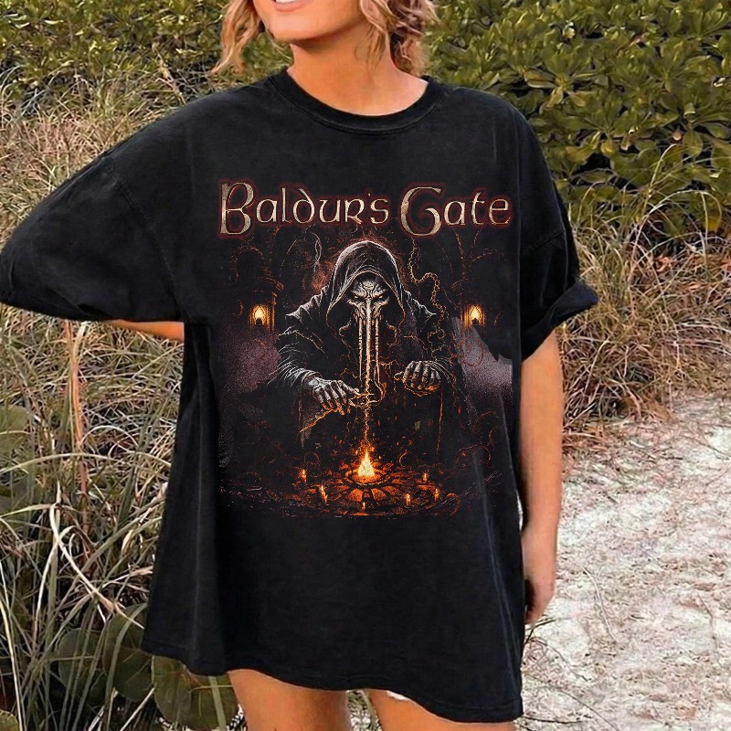 เสื้อยืดวินเทจ 90s Baldurs Gat - Retro Gaming Shirt บทวิจารณ์และราคา