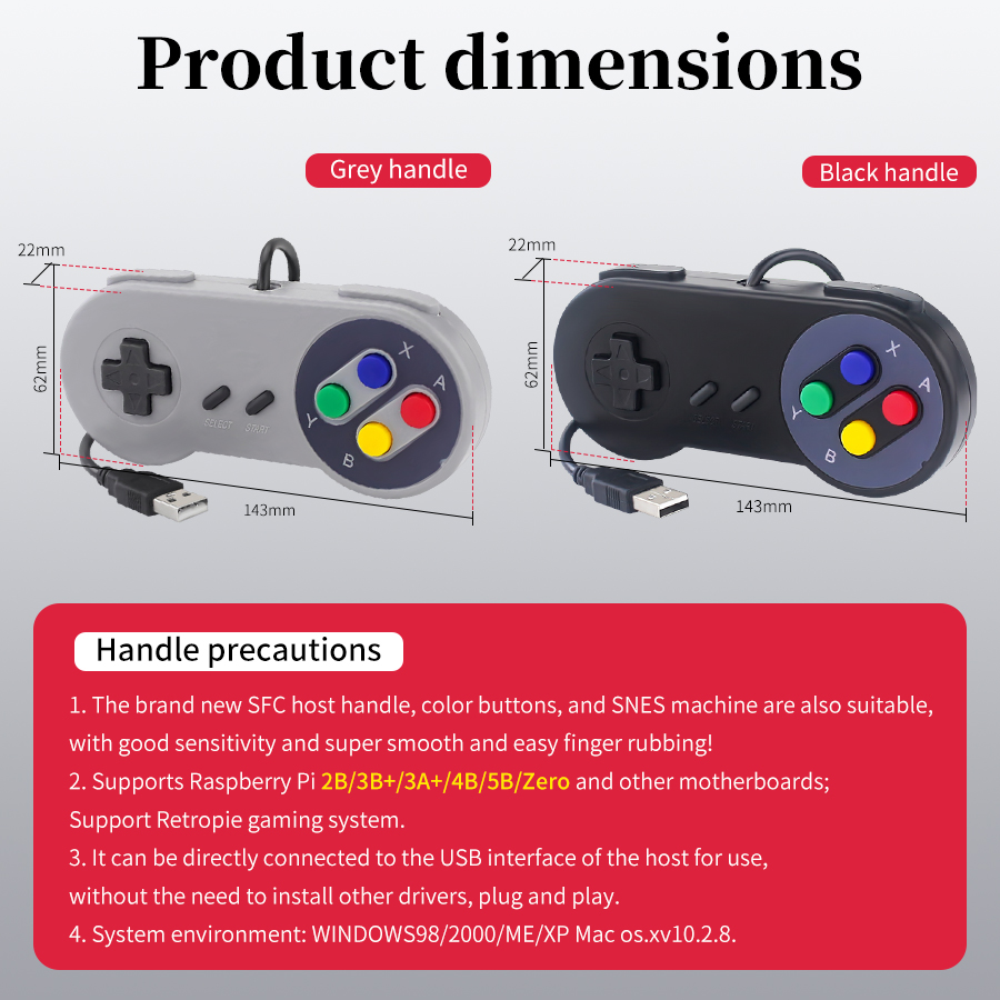 จอยเกมย้อนยุคแบบ USB สำหรับพีซ - Raspberry Pi Retropie บทวิจารณ์และราคา