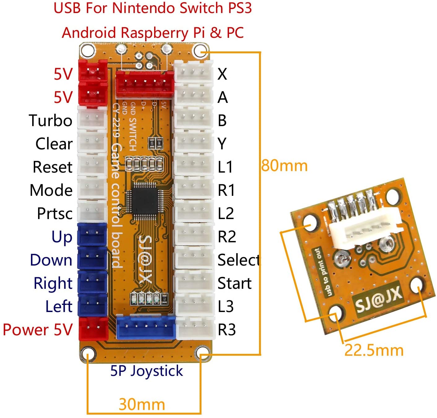 ตัวเข้ารหัส USB แบบ 5 in 1 Zer - Raspberry Pi Retropie บทวิจารณ์และราคา